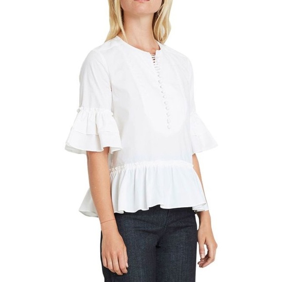 Apiece Apart New York Flutter Sleeve Blouse Top - Picture 2 of 5